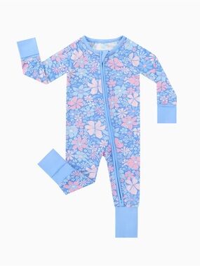 NEW Miozing Baby Bamboo Zipper Pajama Spring Petal Party size 0-3 Months
